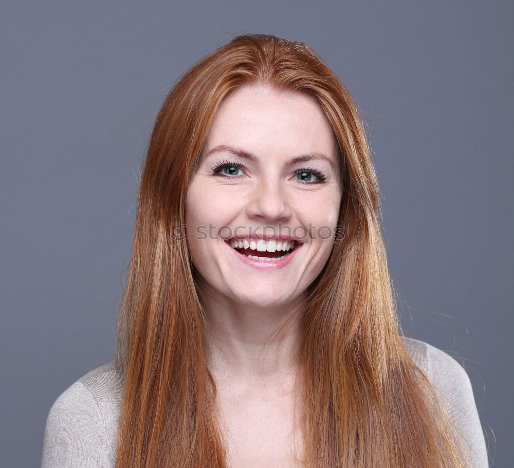 Similar – Image, Stock Photo Portrait of Smiling Confident Red Haired Woman