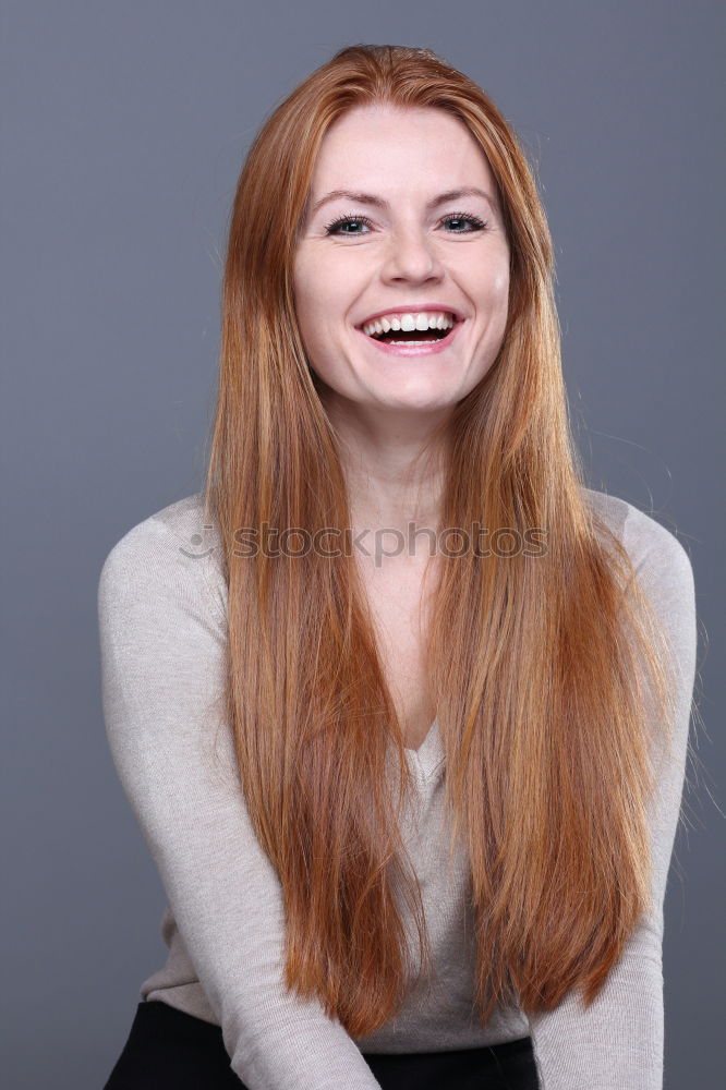 Similar – Image, Stock Photo Smiling Red Haired Woman