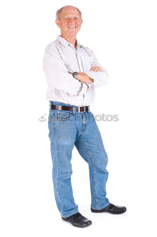 Similar – Image, Stock Photo Senior Man Exercising In Park