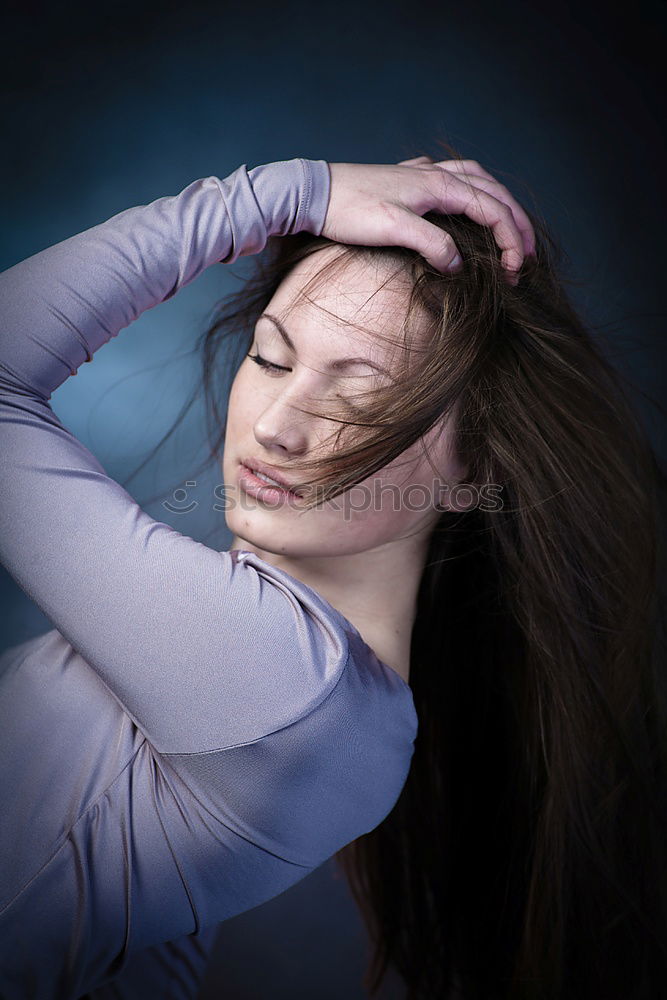 Similar – Image, Stock Photo Woman with fluorescent tracks on face