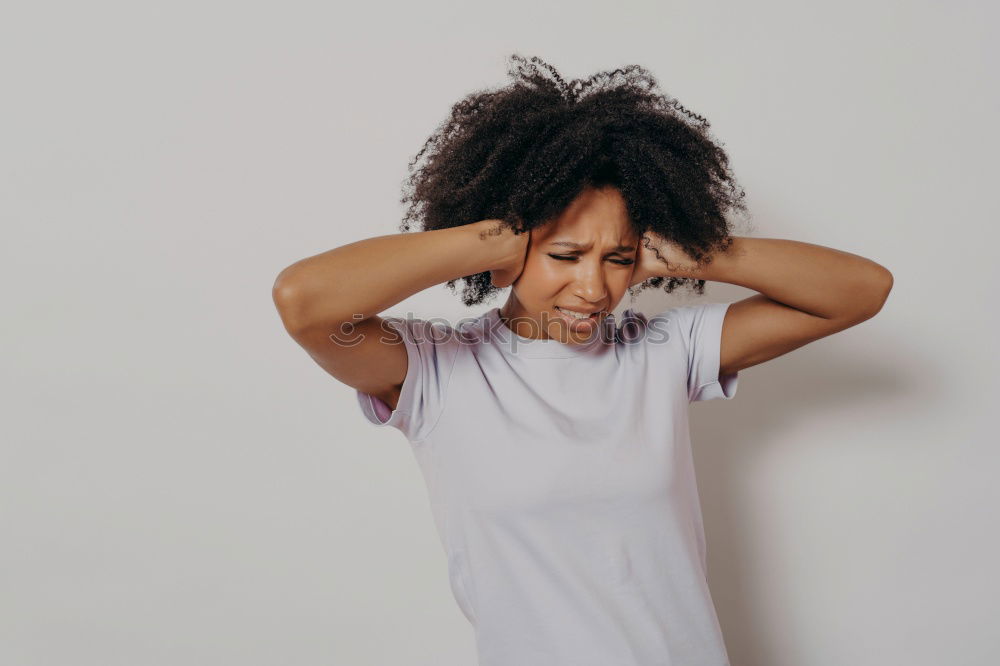 Similar – Ethnic woman making faces