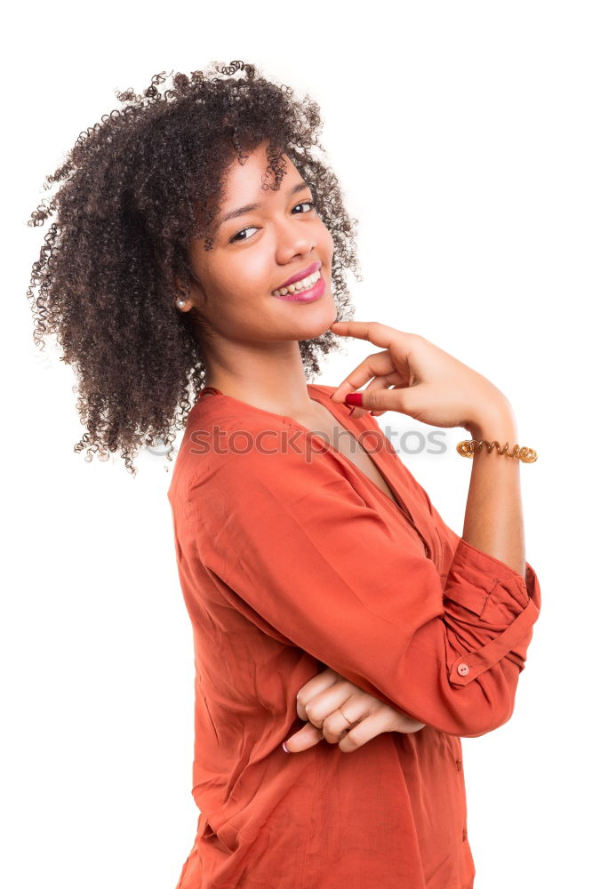 Similar – Young black woman, afro hairstyle, smiling