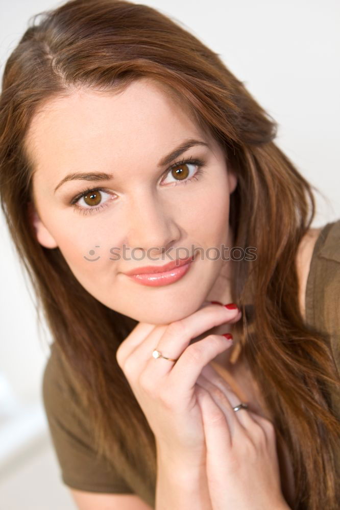 Similar – Image, Stock Photo Beautiful young woman with blue eyes smiling outdoors