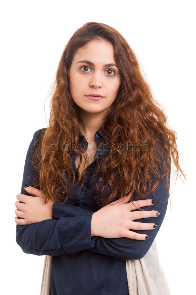 Similar – Beautiful redhead woman with thoughtful pose