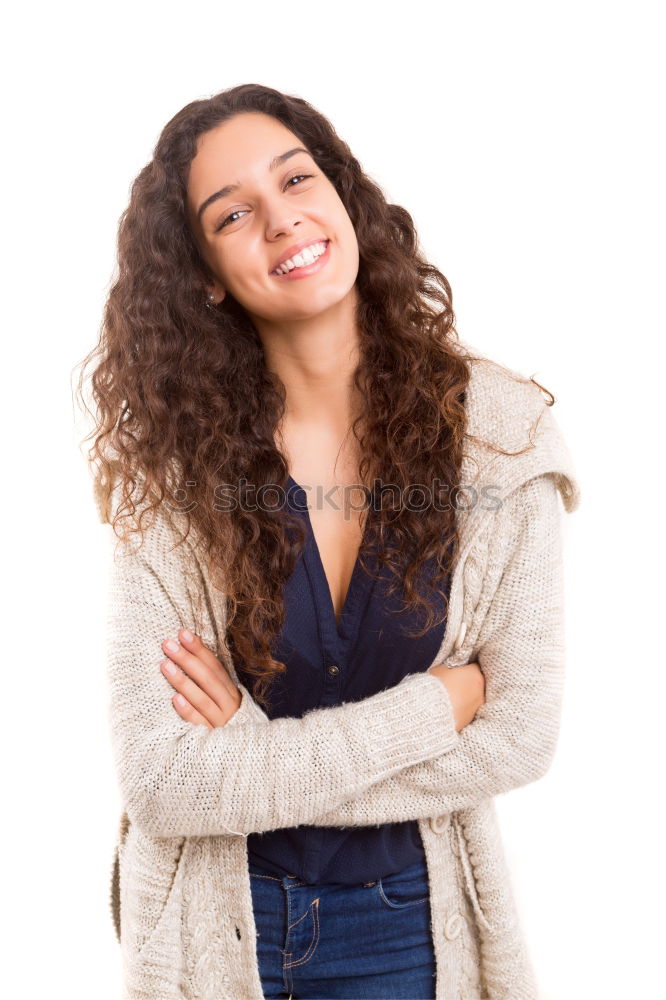 Image, Stock Photo Young casual woman using her smartphone