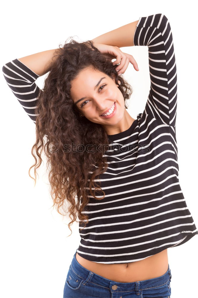 Similar – Image, Stock Photo Happy autumn or winter girl with wool cap