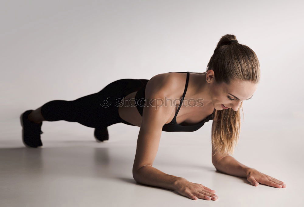 Similar – Image, Stock Photo Woman using fascial roller