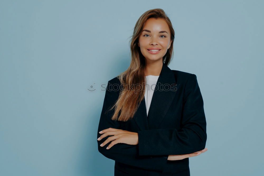 Similar – Image, Stock Photo Elegant woman standing against dark background