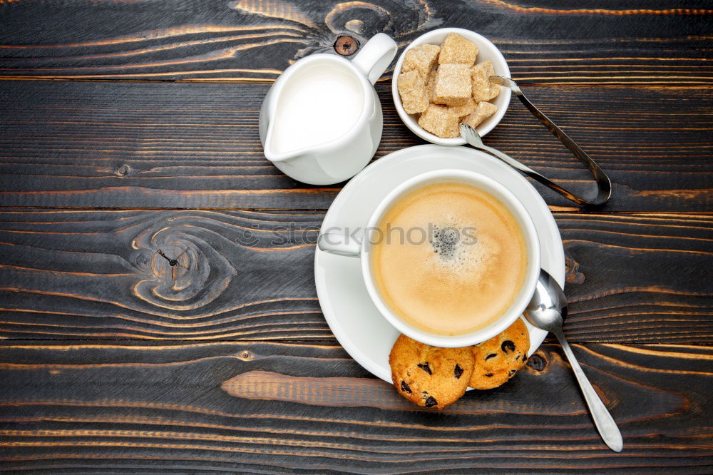 Similar – Image, Stock Photo Tasty french macarons on a wooden table