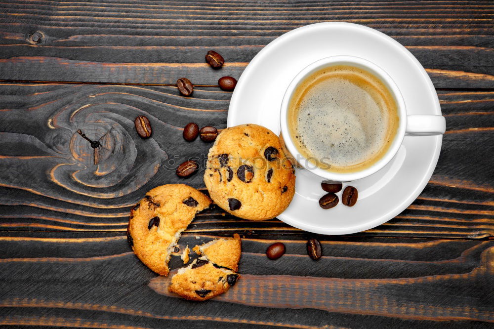 Similar – Image, Stock Photo Breakfast with fresh rolls and cappuccino