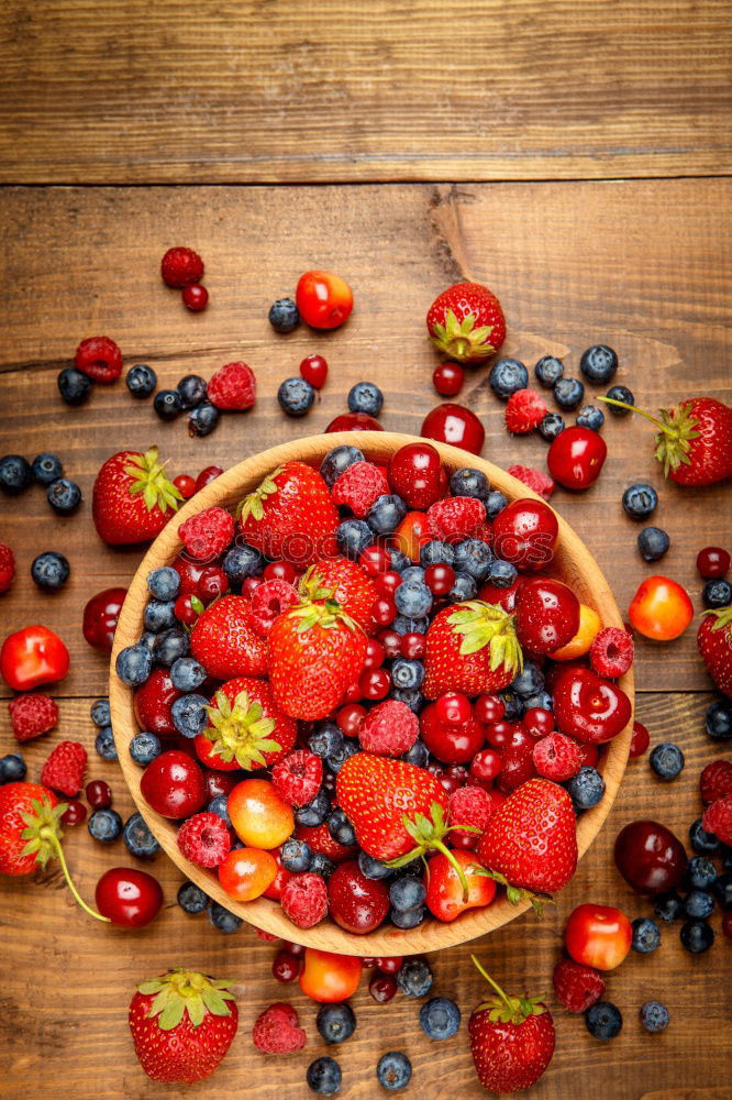 Similar – Image, Stock Photo Strawberry cake with sliced berries and cream