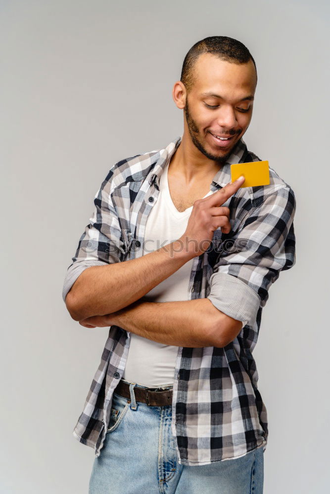 Similar – Playful man posing with fruit