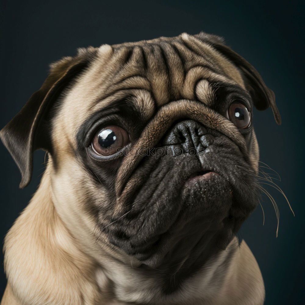 Similar – Cute and sad Pug Dog sitting