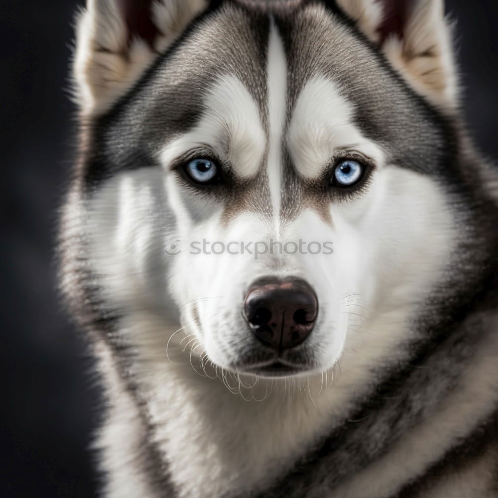 Similar – Blue eyes puppy side portrait.