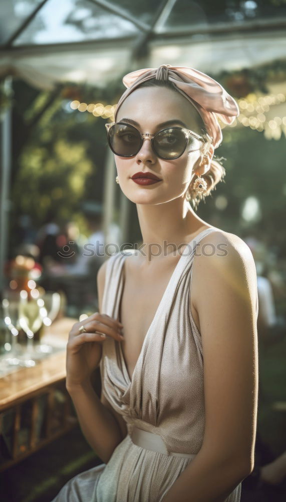 Similar – Attractive woman at window