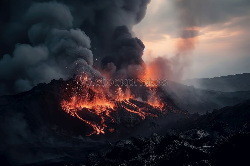 Similar – Image, Stock Photo Wildfire Burns Hill with Flames and Dramatic Smoke