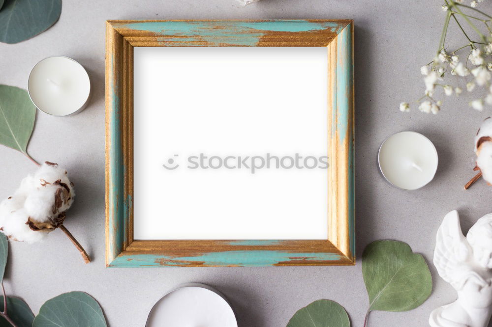 Similar – Image, Stock Photo empty picture frame on a gray wooden surface