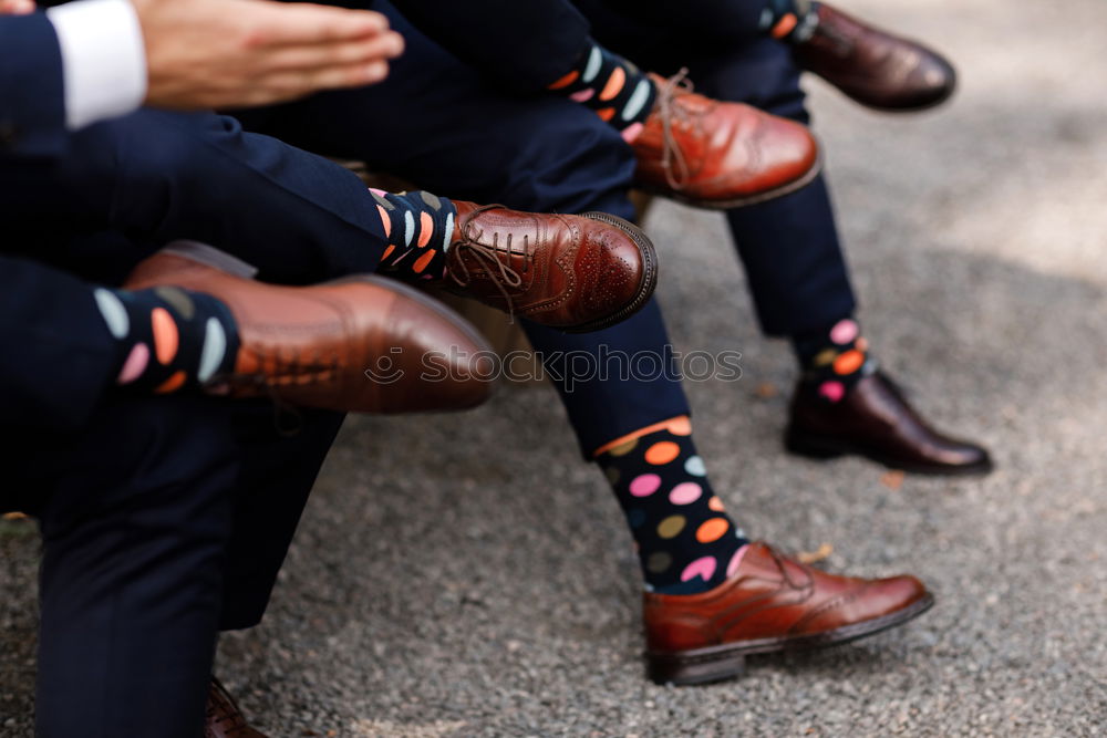 Similar – stylish men’s socks. Stylish suitcase, men’s legs, multicolored socks and new shoes. Concept of style, fashion, beauty and vacation