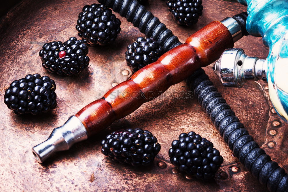 Stylish oriental shisha with blackberry