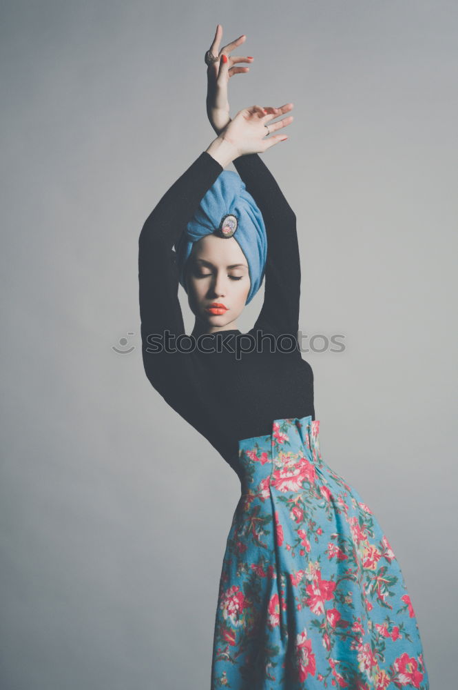 Similar – Fashion portrait woman with hat