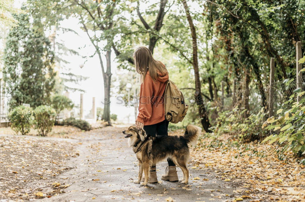 Similar – Image, Stock Photo Smiling woman with dog