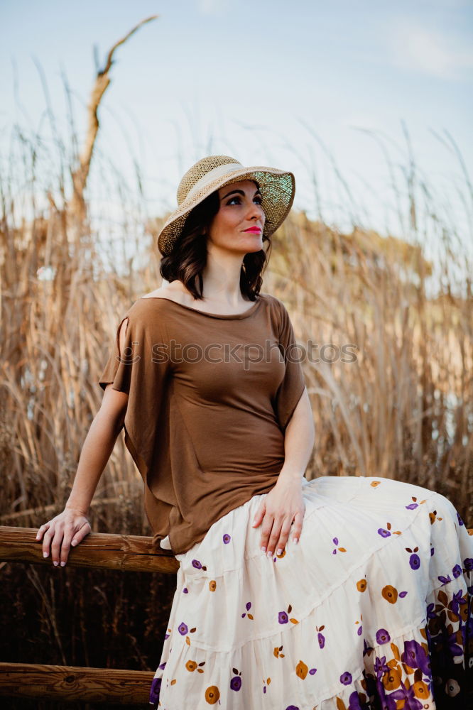 Similar – Image, Stock Photo Woman posing on background of house