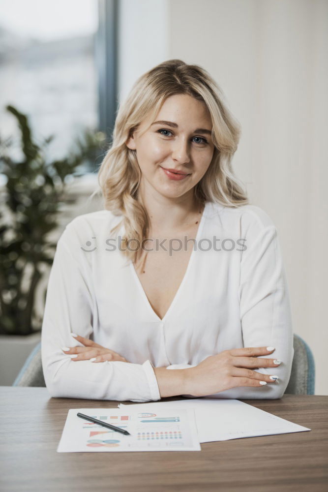 Similar – Image, Stock Photo Beautiful young caucasian woman smiling outdoors