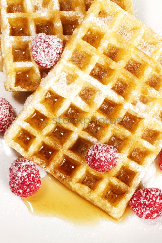Similar – Image, Stock Photo Breakfast belgian with waffles with ice pattern
