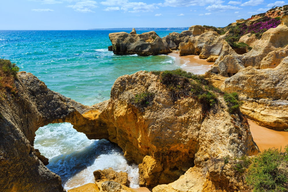 Similar – Ocean Landscape With Rocks And Cliffs At Lagos Bay Coast In Algarve, Portugal