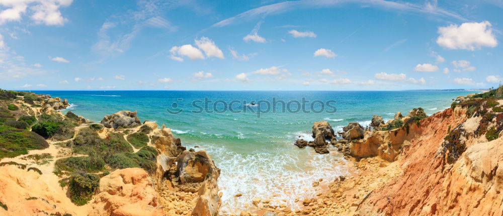 Similar – Ocean Landscape With Rocks And Cliffs At Lagos Bay Coast In Algarve, Portugal