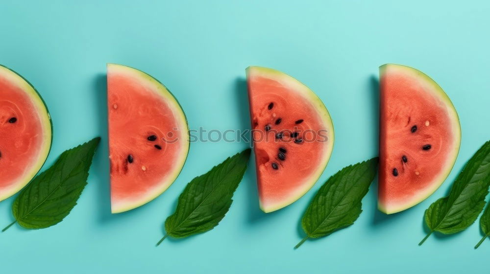 Similar – Pattern red watermelon on background. Flat lay, top view