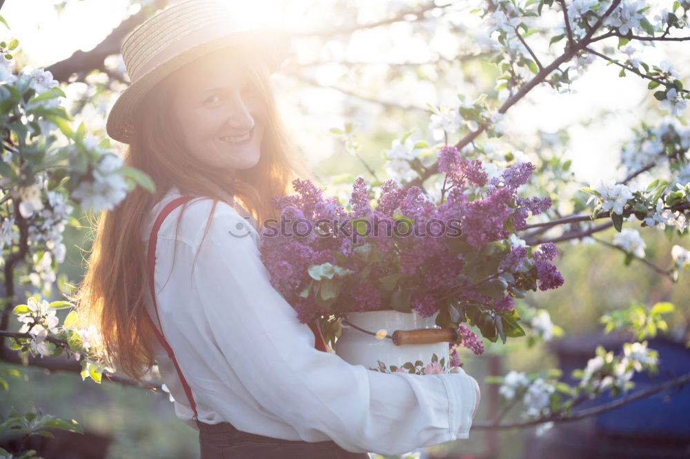 Similar – Image, Stock Photo Portrait of tall beautiful woman with long dark curly hair in forest