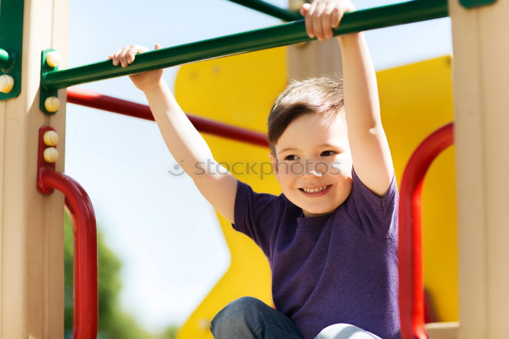 Similar – Image, Stock Photo happy brother and sister playing on the playground