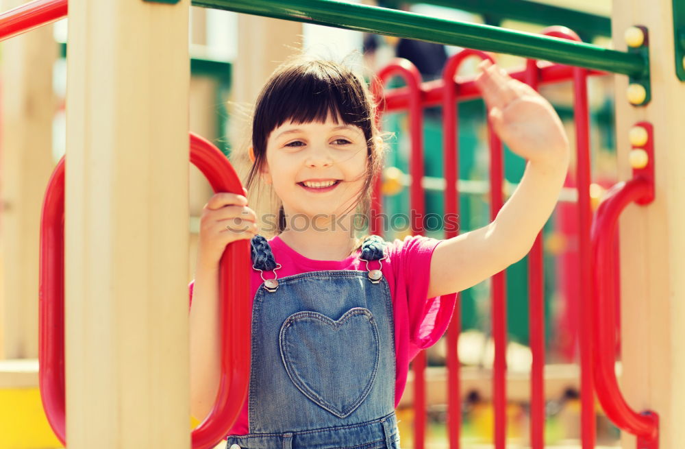 Similar – Image, Stock Photo happy brother and sister playing on the playground