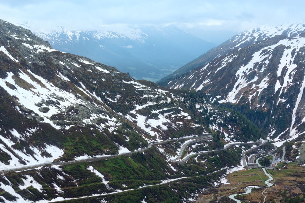 Similar – Passstraße zum Rettenbachgletscher mit Blick auf die Ötztaler Alpen