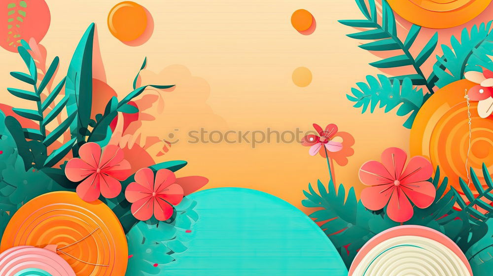 Similar – Image, Stock Photo Stationary supplies and papercraft flowers on yellow background