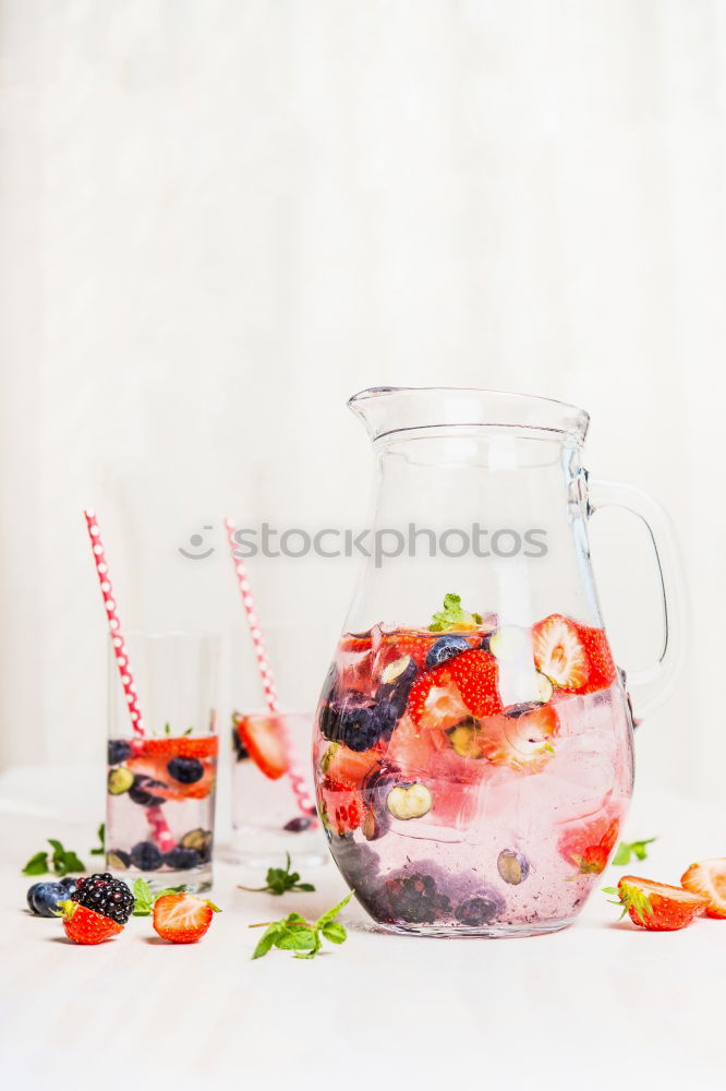 Similar – Image, Stock Photo Ice cubes and berries in bowl on the garden table