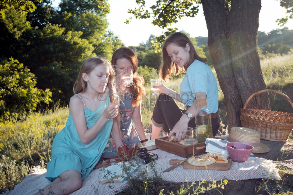 Image, Stock Photo Family spending vacation time together on a picnic