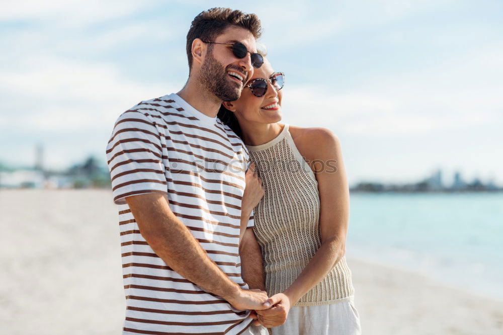 Similar – Image, Stock Photo Cheerful couple posing on nature