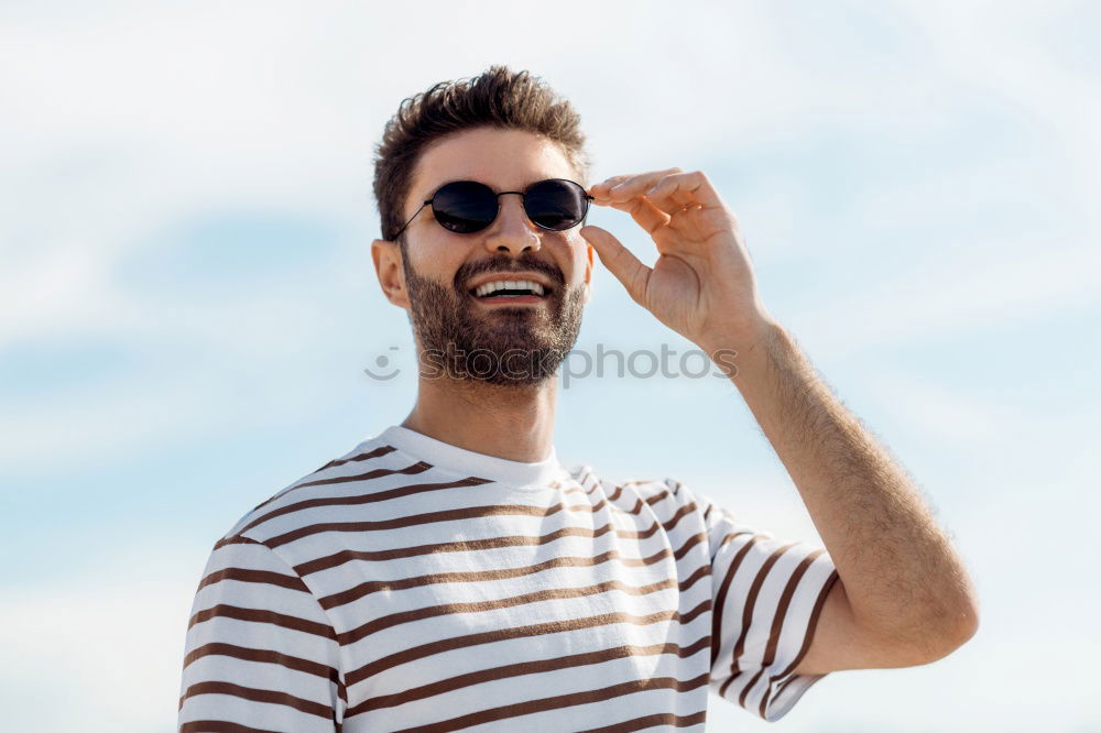 Similar – Image, Stock Photo Laughing man with closed eyes