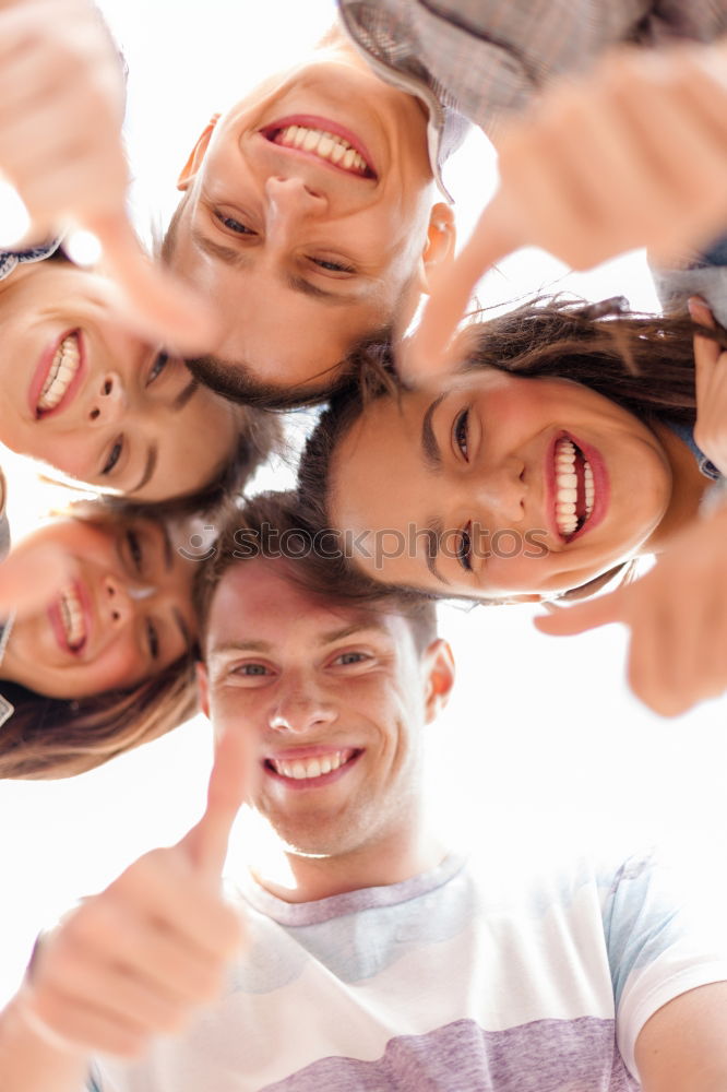 Similar – Image, Stock Photo Group of young people together outdoors in urban background.