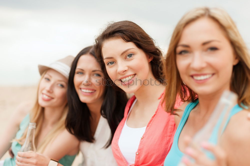 Similar – Image, Stock Photo Happy Women Taking Selfie After Outdoor Exercise