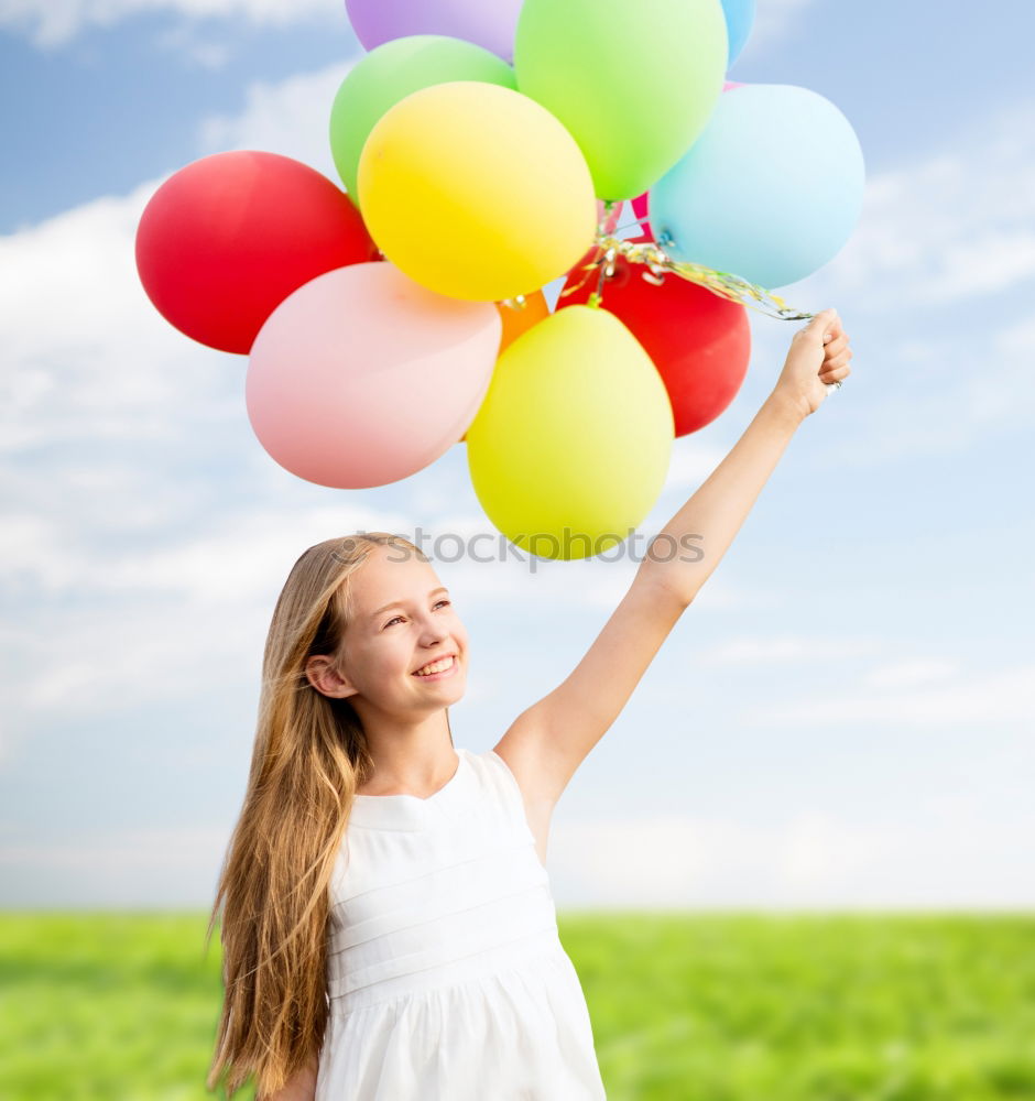 Similar – Image, Stock Photo Happy little girl playing on road