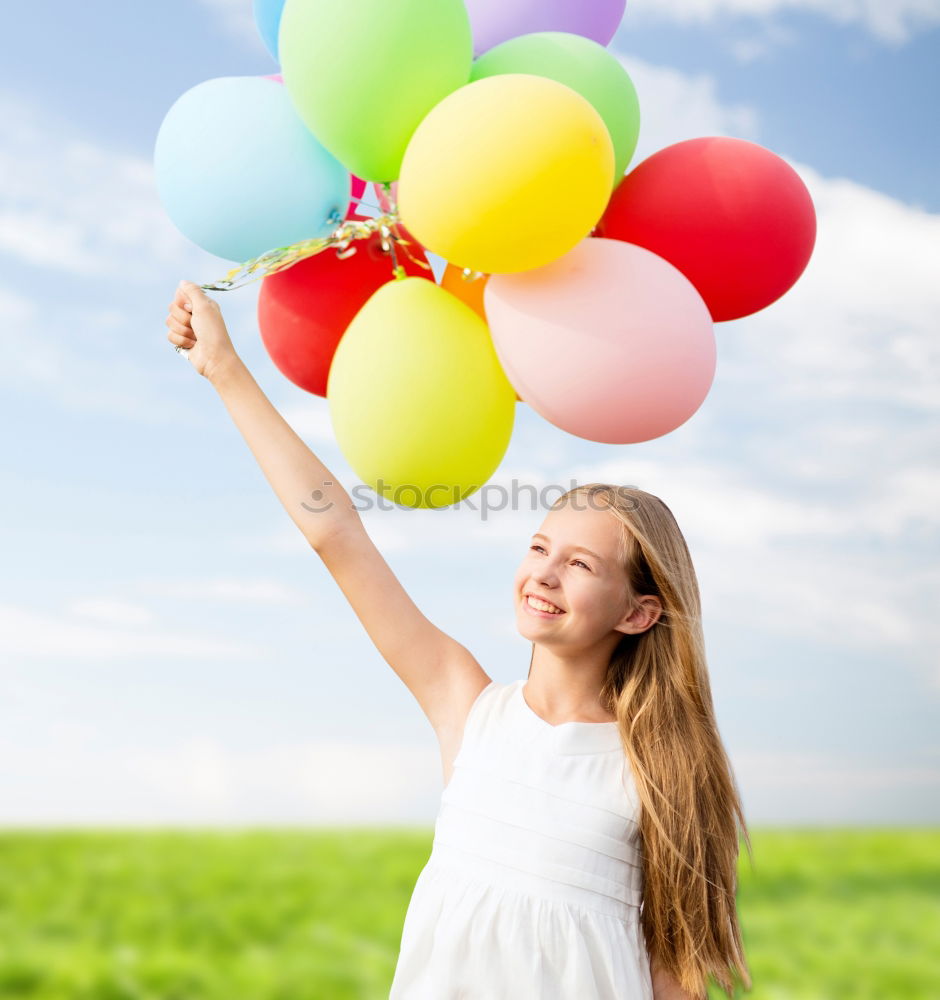 Similar – Image, Stock Photo Happy little girl playing on road