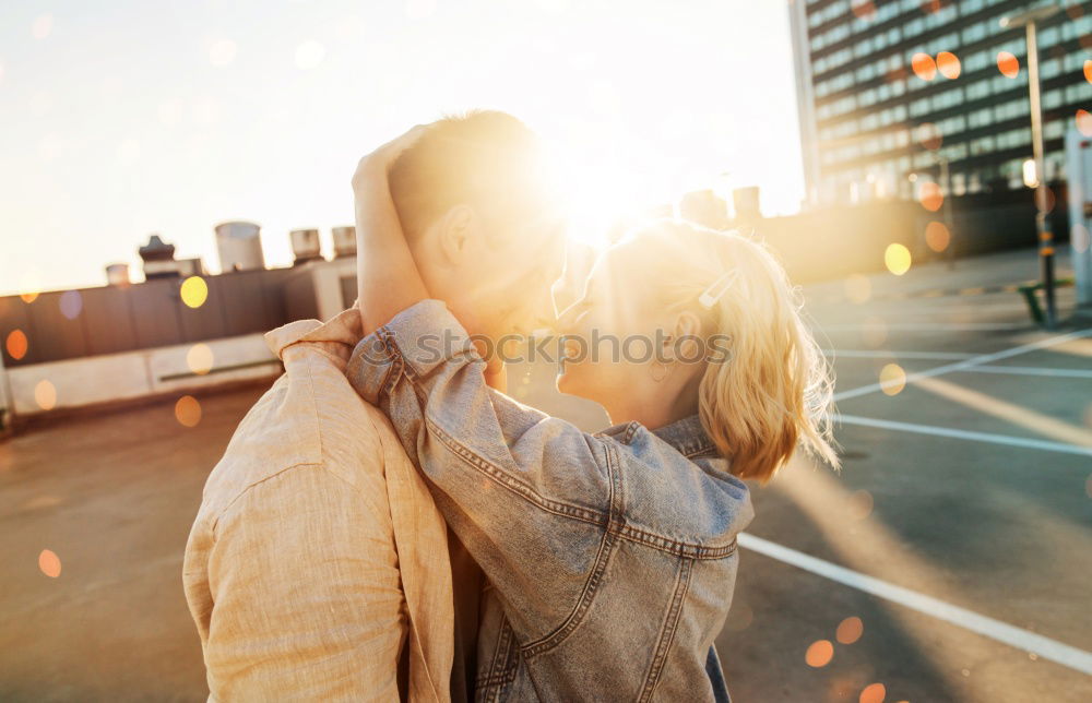 Similar – Image, Stock Photo Group of female friends hugging each other in sunset