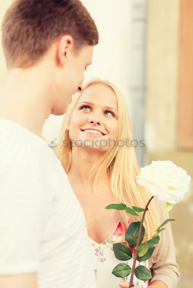 Similar – Romantic Young Couple Walking in the City.