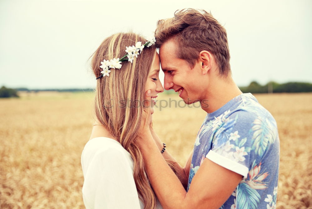 Similar – happy couple on autumn walk