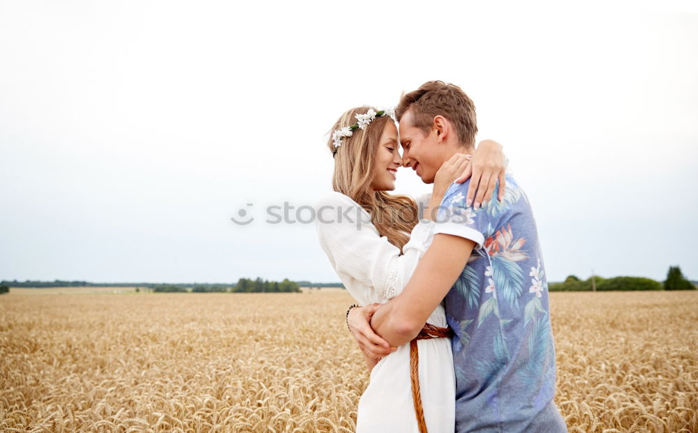 Similar – Image, Stock Photo A young couple in love kiss