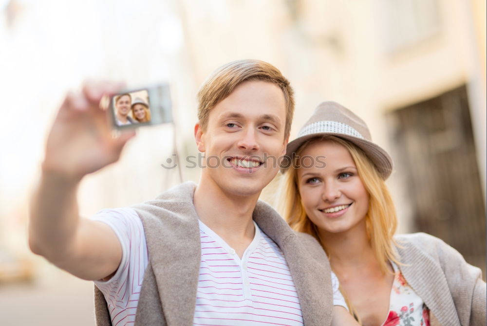 young couple taking a selfie