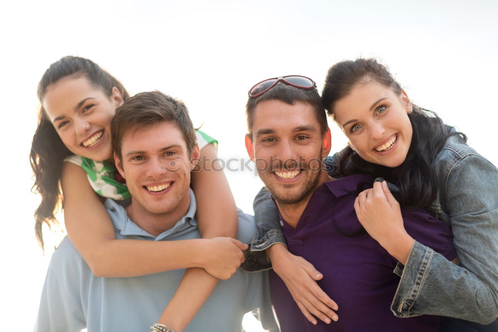 Similar – Group of friends taking selfie in urban park